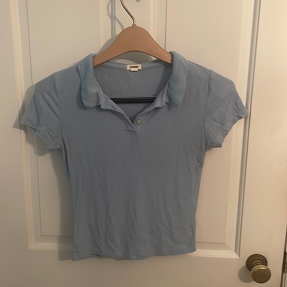 Garage Button up Blue Top